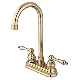 Kingston Brass KB492AL Two Handle 4 in. Centerset High-Arch Bar Faucet