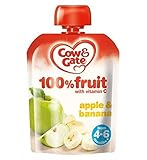 Cow & Gate Apple & Banana 100% Fruit with Vitamin C from 4-6 Months 80g (Pack of 2) - 4-6ヶ月の80グラムからの
