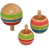 Happy Cherry 知育玩具 知育おもちゃ コマ 木のおもちゃ 3個入 キッズ 子ども 三歳以上 想像力向上 発見力アップ 幼稚園 五感の刺激 お誕生日 入学祝