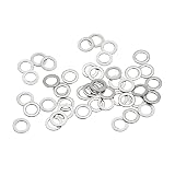 uxcell 平ワッシャー M3 ワッシャー 3×5×0.3 mm 平座金 304ステンレス 薄型 フラットスペーサー ドア蝶番調整 ネジボルト 丸座金 50個