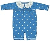 アンナニコラ ジャガード水玉 カバーオール 80cm ブルー AN50 日本製