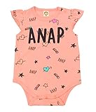 ANAP KIDS ラクガキ風総柄ロンパース ピンク 80