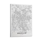 ポーランド都市地図キャンバス ポスター 部屋飾り キャンバスウォール 壁の絵 壁掛け ホームアートワーク08x12inch(20x30cm)