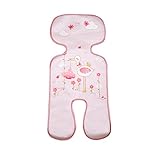 ベビーカー シート クッション ベビーカー シートライナー ベビーカー保冷シート3Dメッシュ 100% 植物繊維 接触冷感 通気吸汗 暑さ対策 (ピンク)