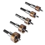 volflashy カーバイ ドチップ HSS ドリル ビット ソウ セット 金属製 木工 掘削 穴、ロック インストール ツール カット16-30mm 5本