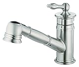 Danze D455510SS Prince Single Handle Pull-Out Kitchen Faucet with Optional Deck Plate, Stainless Ste