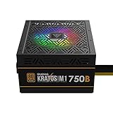 GAMDIAS RGB ゲーミングPC電源 750W 80プラス ブロンズ認定 750ワット PSU アクティブPFC搭載コンピューター用 Kratos M1-750B