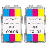【埼玉WH】BC-340XL BC-341XL / BC-360XL BC-361XL 共通 詰め替えインク 互換インクカートリッジ BC-341XLC/361XLCx2 (3色カラー) 計2本 残量表示非対応 大容量