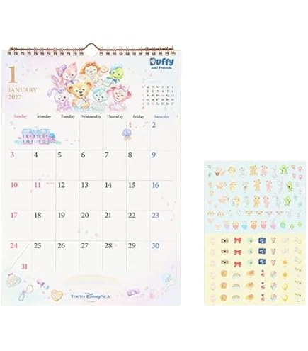 Amazon | ダッフィー＆フレンズ 壁掛けカレンダー 2026年（令和8年