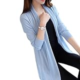 Marshel マタニティ カーディガン アウター 長袖 春 夏 カジュアル 体型カバー おしゃれ ゆったり シンプル 薄手 産前 産後 ブルー M