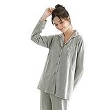 [アビコ]ABICO エレガント マタニティ パジャマ 春夏 花刺繍 ポケット 無地 長袖 折り襟 綿 授乳服 授乳口付き ウエスト調節 通気性良い 産前 産後 妊婦 前開き