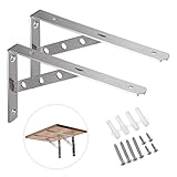 Sumnacon 2個セット l字 棚受け 金具 ステンレス 木の板 シェルフ ブラケット 棚受け 支え 組み立て式 ネジ付け 25*15cm ホワイト