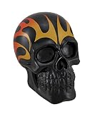 黄色とオレンジTribal Flamesブラックスカルコインバンク