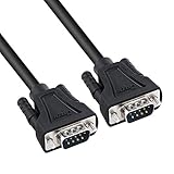 DTECH RS232C シリアル クロス ケーブル 2m オス-オス データ転送 DB9 Cable RS232C 延長ケーブル