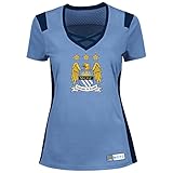 Womensマンチェスター・シティドラフトMe半袖Criss Cross Deep VネックTee 3L ブルー