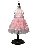CHD 子供 女児 ワンピース 夏 ベビー キッズ プリンセス ドレス 花柄　フォーマルドレス 子供 服 女の子 結婚式 発表会 入園式 出産祝い 花嫁介添人 赤ちゃん お宮参り (100cm, ピン