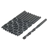 uxcell ツイストドリルビット　HSS製　ブラック　5mm直径の　ストレートシャンク　10個入り