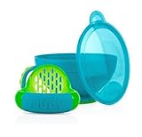 Nuby Garden Fresh Mash N' Feed Bowl with Spoon and Food Masher Teal/Green [並行輸入品]