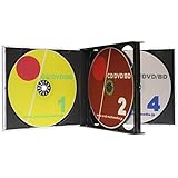 CDケース 日本製 PS24mm厚 4枚収納マルチCDケース ブラック 3個 CD/DVD/ブルーレイケースにも最適