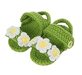 (ビグッド)Bigood ベビーサンダル ベビーシューズ 赤ちゃんサンダル 新生児 ボタンベビー用品 超可愛い 三つの花 室内用グリーン