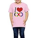 Ariesシャツ 2歳～６歳子どもＴシャツI Love ∞ 無限 インフィニティ ∞ が好き 子供服 ピンク 5-6 Toddler
