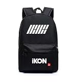 韓流グッズ IKON VIP B.I Bobby SHOW TIME ファッション 可愛 バッグ リュックサック (ブラック)