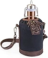 LEGACY - a Picnic Time brand Stainless Steel Growler with Black Canvas Lace up Growler Tote, 1890ml, Copper