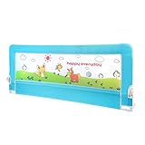 (ヘラサ)Herasa　ベッドフェンス　ベッドレール　掛け布団のずれ防止　ベビーベッドガード　ポータブル　オシャレ　丈夫　一枚 (1.5m, 青)