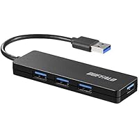 BUFFALO PS4対応 USB3.0 バスパワー 4ポートハブ ブラック スリム設計 BSH4U125U3BK