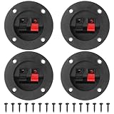 Xiatiaosann スピーカーボックス端子カップ、2ポジションラウンドステレオカップコネクタバインディングポストケーブル端子カップホームオーディオ、スピーカー用(4パック、2.95インチ)