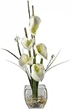 Nearly Natural 1118-CR Calla Lilly Liquid Illusion Silk Flower Arrangement Cream [並行輸入品]