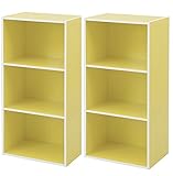 カラーボックス 3段　２個セット　展示品 (イエロー)