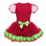 (アイム)iiniim　ベビー ガールズ クリスマス ロンパース チュチュスカート 短袖 キッズ服 祭り 誕生日 プレゼント 聖夜 イブ ドレス レッド タグ：70 　推薦年齢：8-12ヶ月