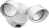 Lithonia Lighting OLF 2RH 40K 120 PE WH M4 2-Head Dusk to Dawn Outdoor LED Round Flood Light, White 