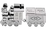 Silver Plated Train Money Box with Tooth/Curl Car by BABY-TOYS