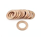 uxcell カッパーワッシャー　16mm内径　26mm外径　2mm厚さ　フラット　リング　ガスケット　10個