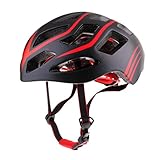 Perfk 超軽量　大人用　　ヘルメット　　ロード/マウンテンバイク　サイクリング　　安全　　調整可能　　耐久性　　全5色 - 赤