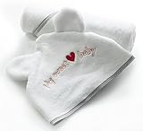 BARAMIS Hooded Baby Bath Towel With Cute Ears - 100% Organic Cotton, 34X34, White,Thick and Soft by 