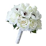 MagiDeal人工ウェディング花花嫁Anemoneフラワーホーム装飾 Bouquet ホワイト STK0158006498
