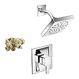 Moen KS90-M-TS3713CR 90 Degree 6-Inch Rain Shower and 6-Inch Spout, Chrome [並行輸入品]