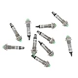 Lovoski 12V DC 　8mm　　省エネ　メタル　LED　インジケーター　パイロットライト　各種の光指示信号用　10個 - グリーン