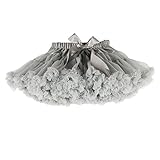 Buenos Ninos キッズ TUTU チュチュスカート チュールレーススカート お姫様スカート (100, シルバー グレー) [並行輸入品]