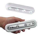 Gearmax®4-LEDタッチタップライト プッシュライト 貼り付け可能 壁掛け照明 単4対応 車内 ベッドサイド 物置照明用