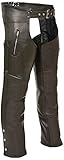 Milwaukee 1.2mm Premium Leather Slash Pocket Chaps (Black XXX-Small) (Silver Hardware) [並行輸入品]