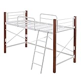 天然木脚ジョイントベッド　ハイ IRI-0042SET-WHBR ホワイト/ブラウン