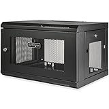 StarTech.com 19インチ サーバーラック／6U／2ポスト／壁掛けタイプ／取付奥行38cm／ロック付きラックキャビネット／通気スリット・メッシュ RK616WALM