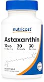 Nutricost アスタキサンチン 12mg 30ソフトカプセル ニュートリコスト 30日分 - 非遺伝子組み換え グルテンフリー