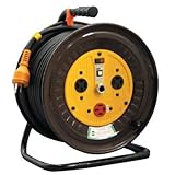 日動工業 三相200V 逆転コンセント付動力用電工ドラム 屋内型 アース付 φ35 接地3P 20A 250V コンセント数:正転2、逆転1 長さ20m SVCT2.0×4 アースチェックランプ付 N