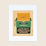 Petit Collage Unframed Print on Wood Wall Decor Typewriter Small [並行輸入品]