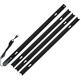 Luxour 約2.65m ダクトレール ライティングレール コンセント 押しボタン 連結可能 延長可能 配線ダクト ブラック ライティングバー レールライト インテリア 照明器具 スポットライト 簡易取付 工事不要 間接照明 天井照明 照明用 直付け型 (ブラック, 約2.65m(0.7m本体1本+延長3本))